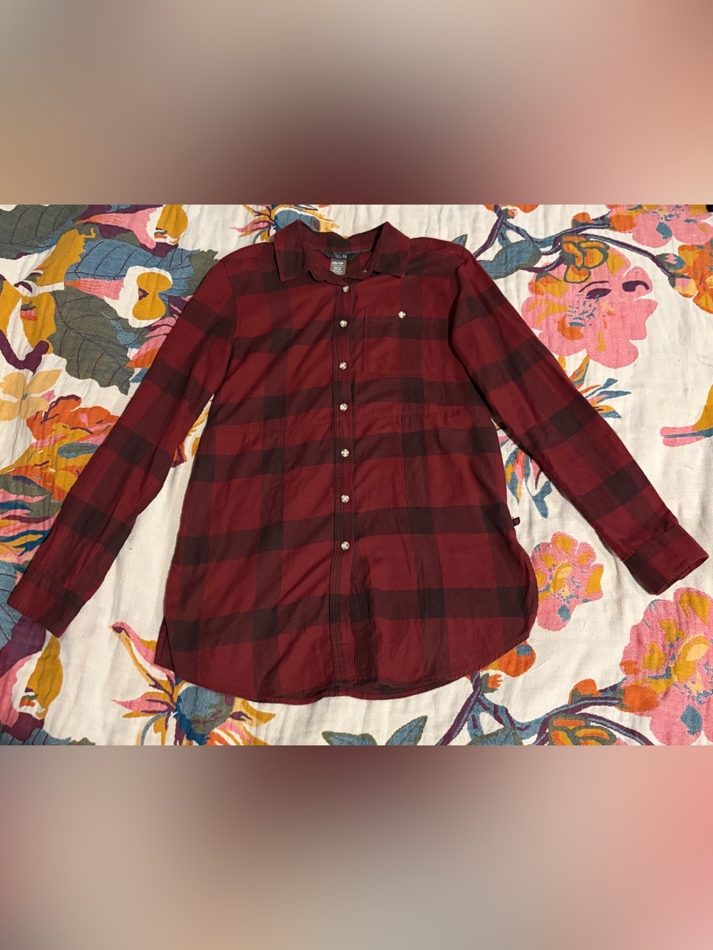 Mountain Hardwear Women's Red and Black Plaid Button-Down Shirt